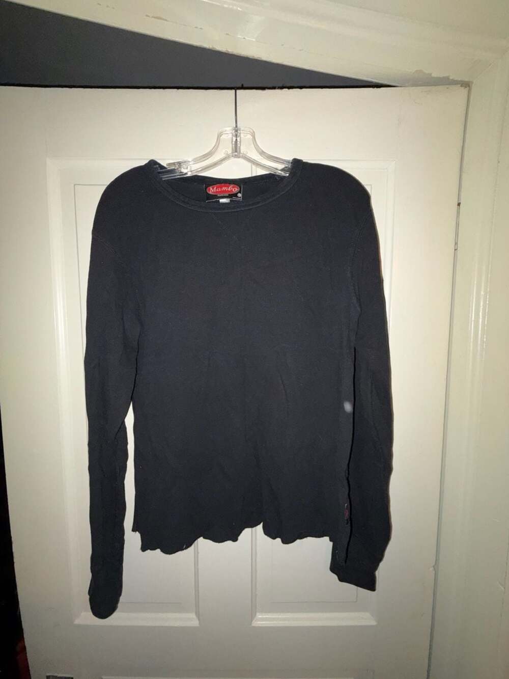 Mambo Long Sleeve Thermal Shirt Size L Black Cotton Australia